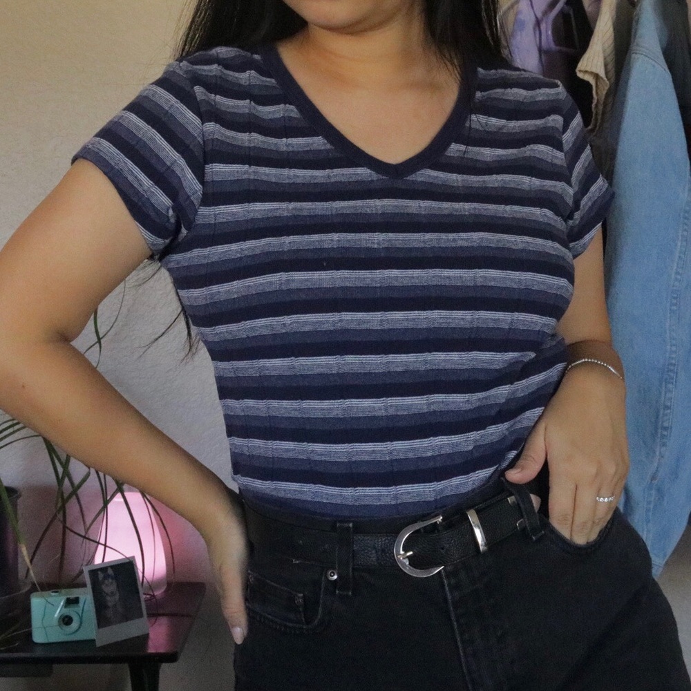 Blue striped 90s top